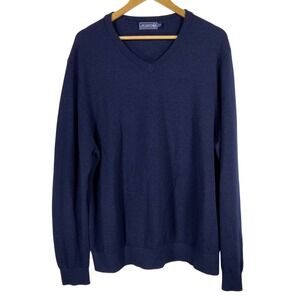 Vineyard Vines x Jim Nantz Ocean Avenue V Neck Sweater Navy Blue Mens 2XL